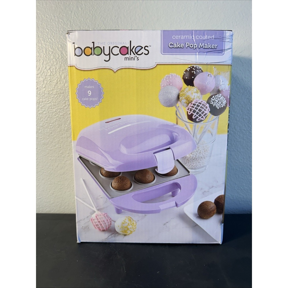 Babycakes Mini's Cake Pop Maker Ceramic Coated Purple OPEN BOX